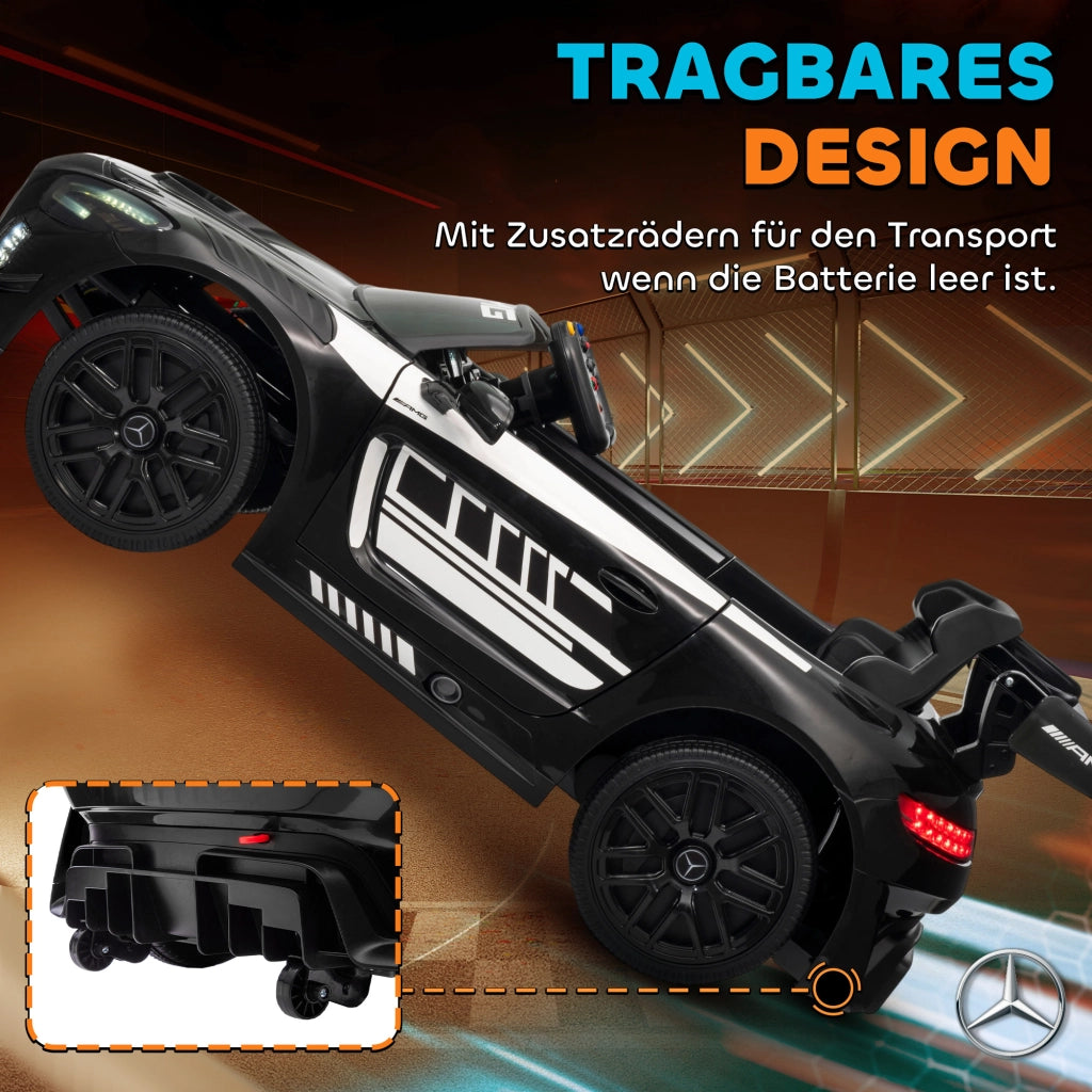 Auto elettrica Mercedes per bambini ¨C zephmum ¨C 12V, nero, LED, 3-8 anni