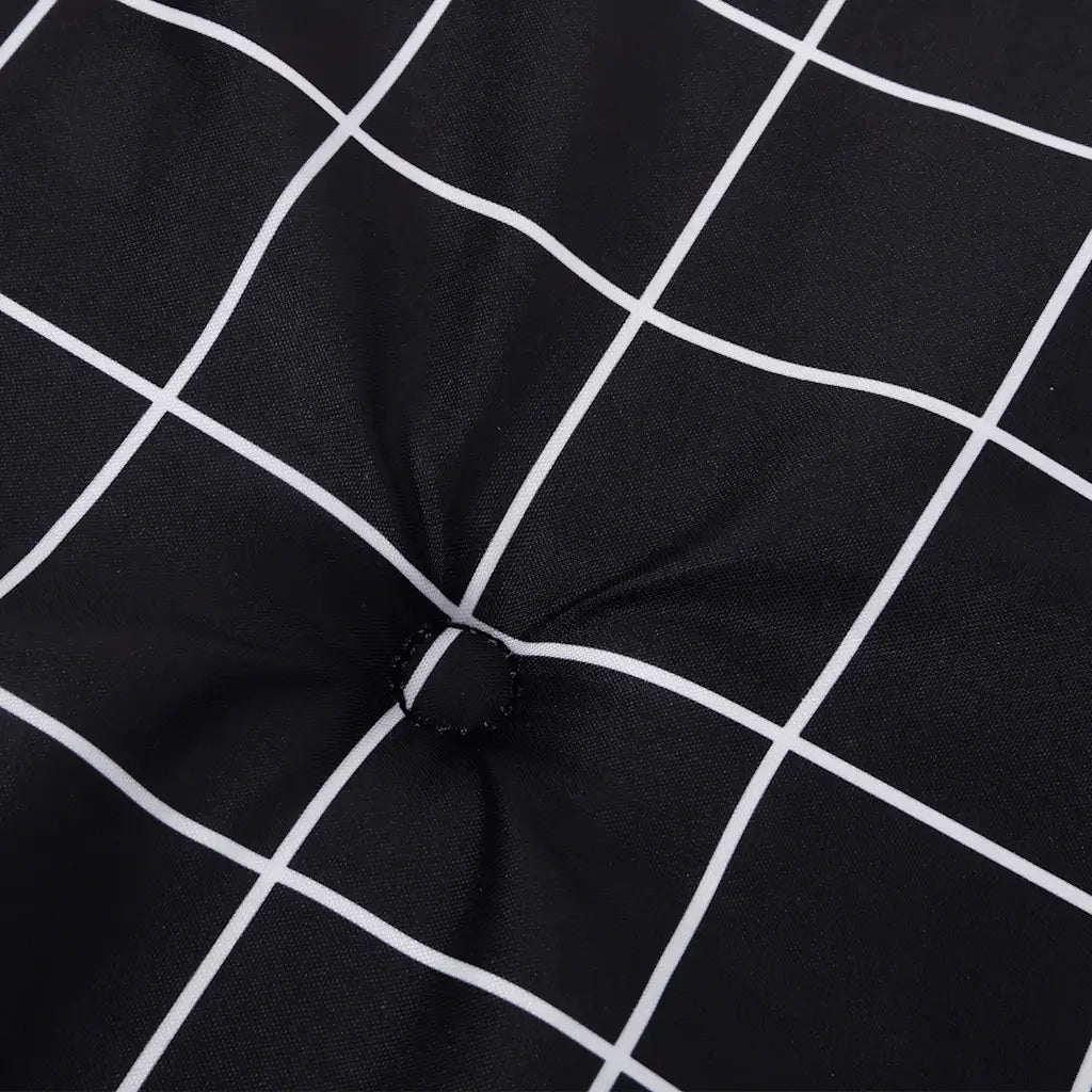 Cuscini Sedia 2 pz Motivo a Quadri Nero 40x40x3 cm in Tessuto 361014