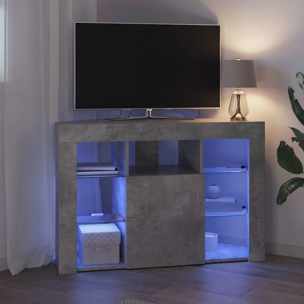 Mobile TV LED Angolare Grigio cemento 100x40x68cm 889788