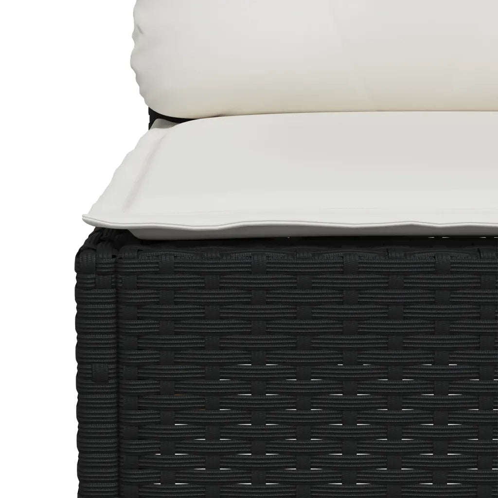 Set Divani da Giardino 5 pz | Set Salotto da Giardino con Cuscini in Polyrattan Nero