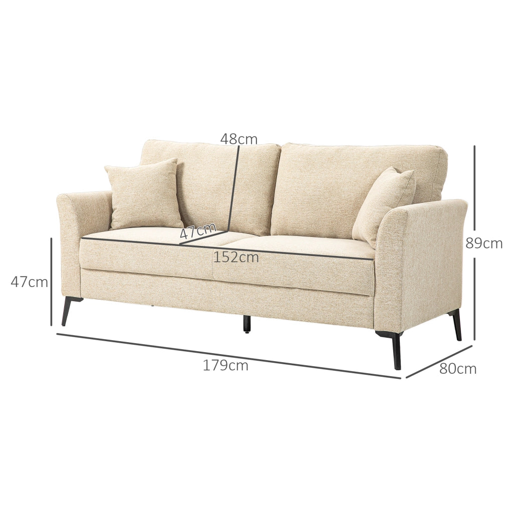 Divano 2 posti ¨C zephmum ¨C Tessuto antimacchia, beige, 179x80x89 cm