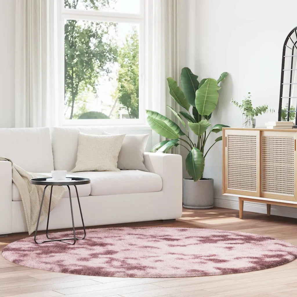 Tappeto del soggiorno | Tappeto Shaggy a Pelo Lungo NAVARRA Rosa Antico 200x200cm