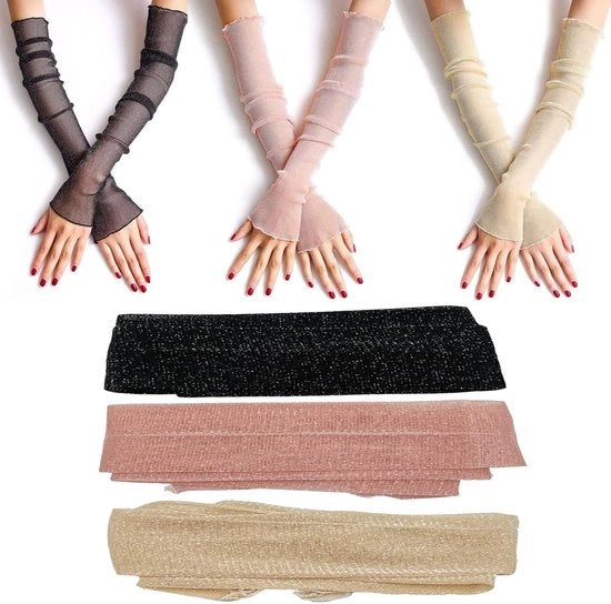 3 Paia di Creme Solare per Braccia Lunghe per Donne UV Protezione 3 Colori