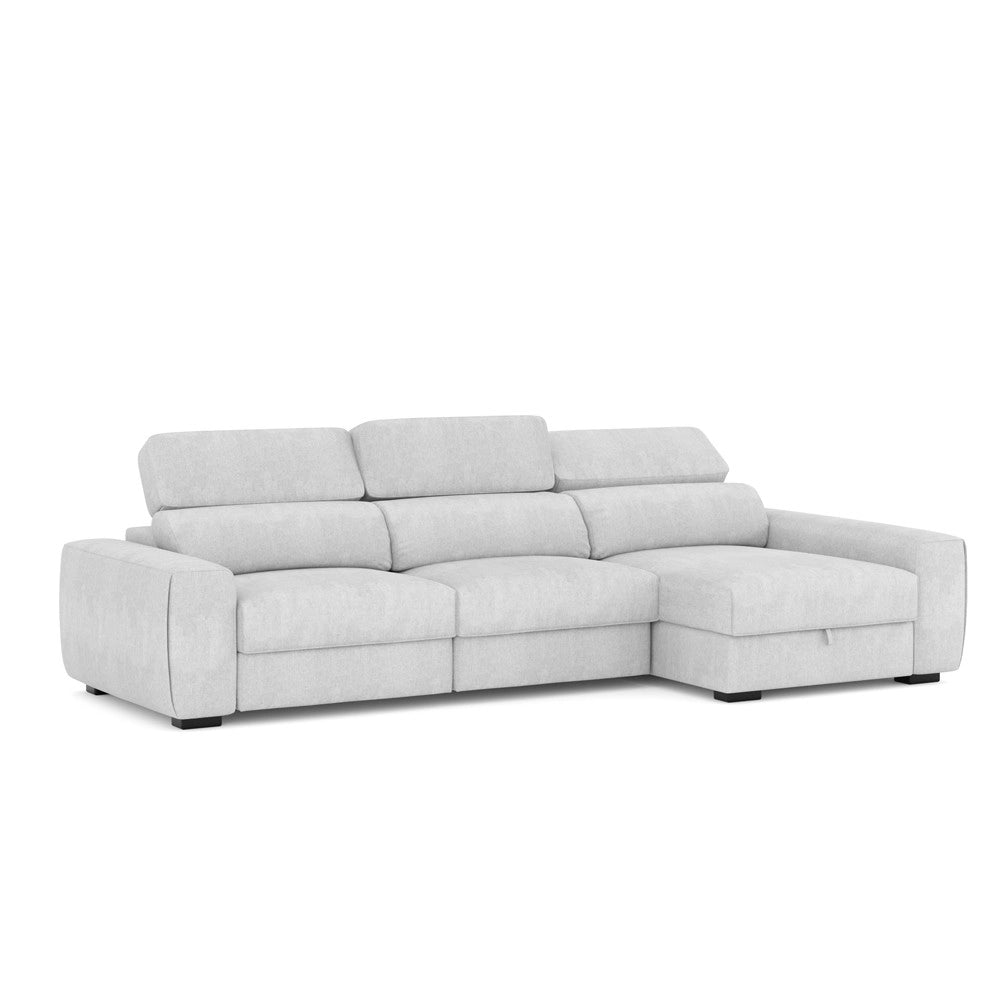 Divano Duke grigio G1312 penisola reversibile e funzione letto