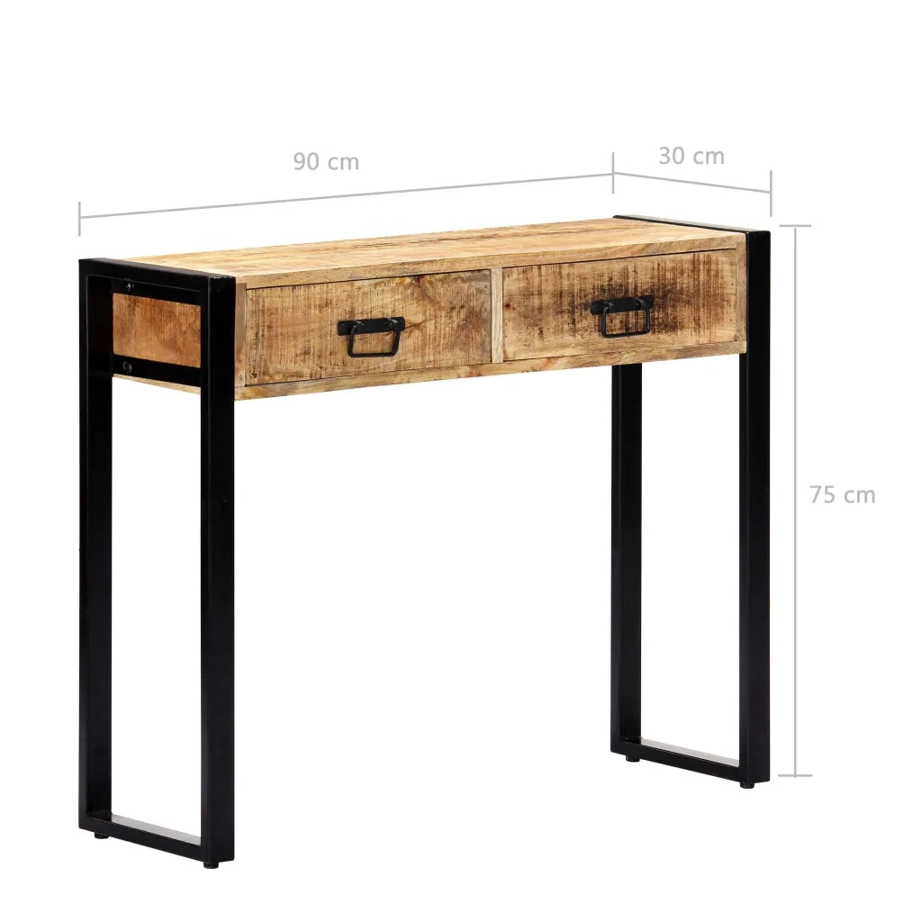 Tavolo Consolle | Tavolo d'Ingresso 90x30x75 cm in Legno Massello di Mango