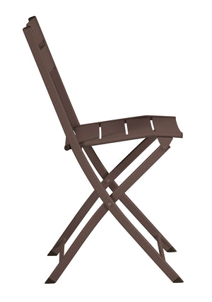 Sedia da Giardino Pieghevole 44x85x51 cm Lucca in Alluminio Chocolate