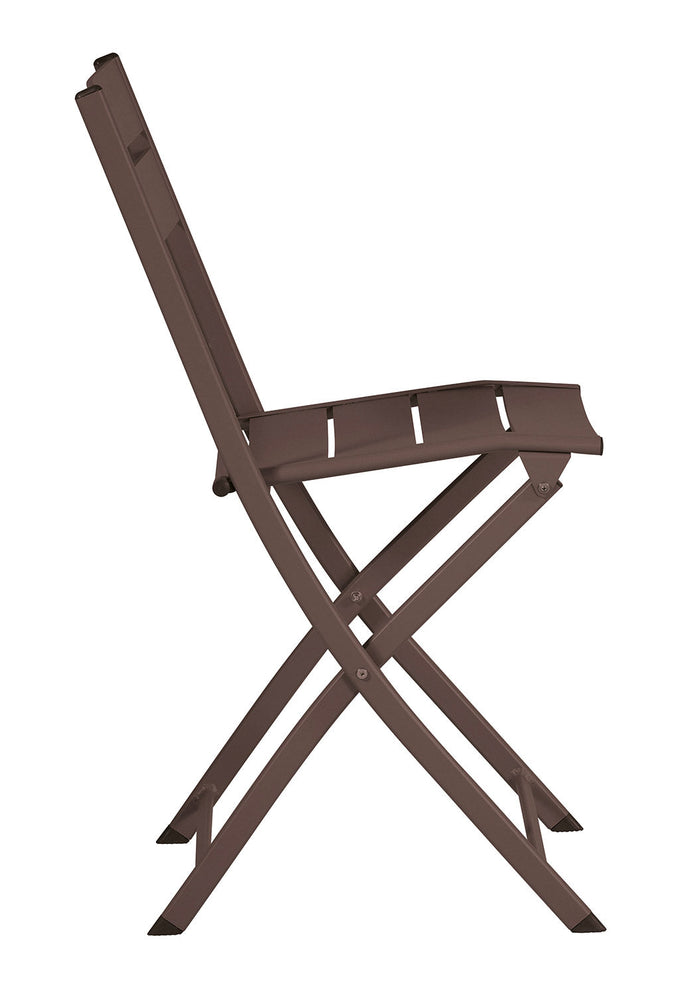 Sedia da Giardino Pieghevole 44x85x51 cm Lucca in Alluminio Chocolate