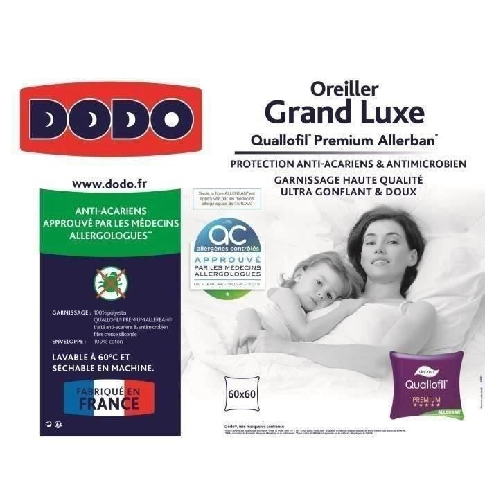 Cuscino DODO Quallofil grande di lusso Allerban 60x60 cm bianco