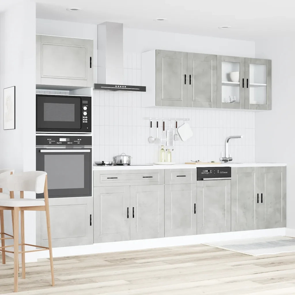 Set Mobili da Cucina 7 pz Kalmar Grigio Cemento in Truciolato 3314755