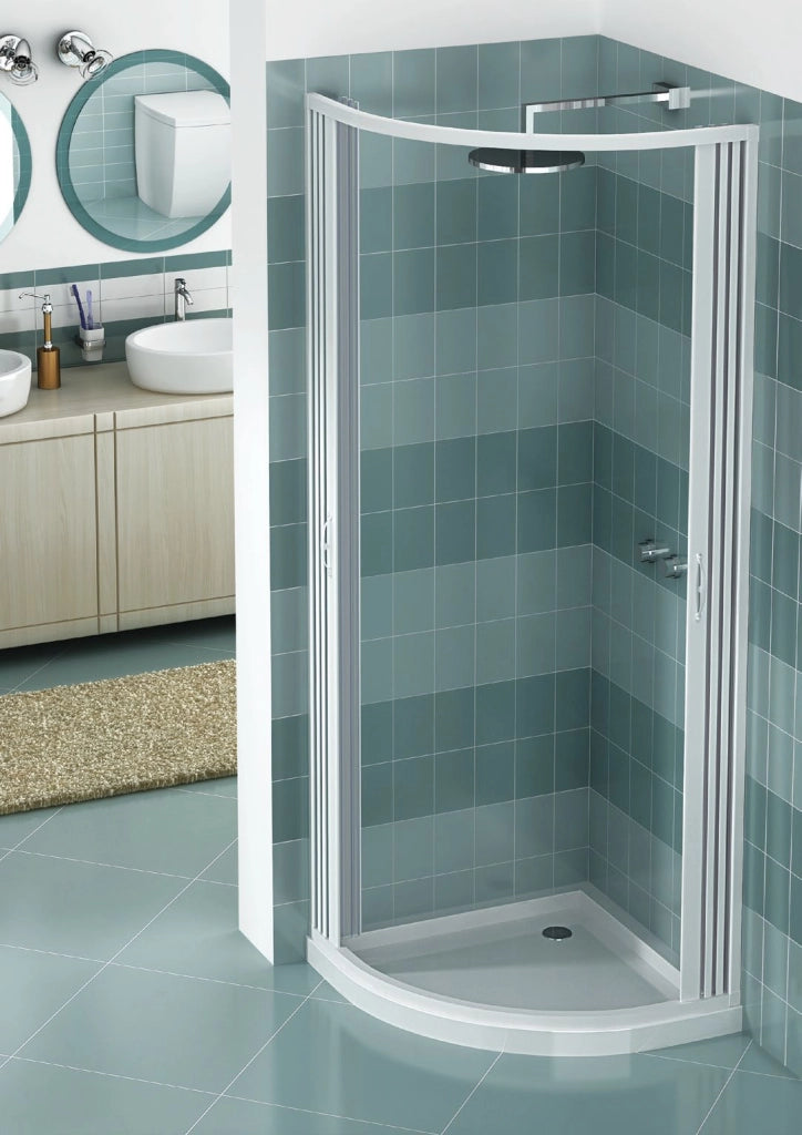 Box doccia semicircolare apertura centrale soffietto in pvc h.185cm Doliso Legrese Bianco,70x90cm (Raggio 38cm)
