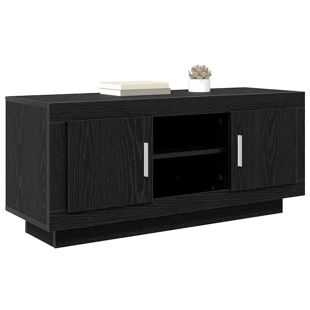 Mobile TV Rovere Nero 102 x 35 x 45 cm Legno multistrato 880533