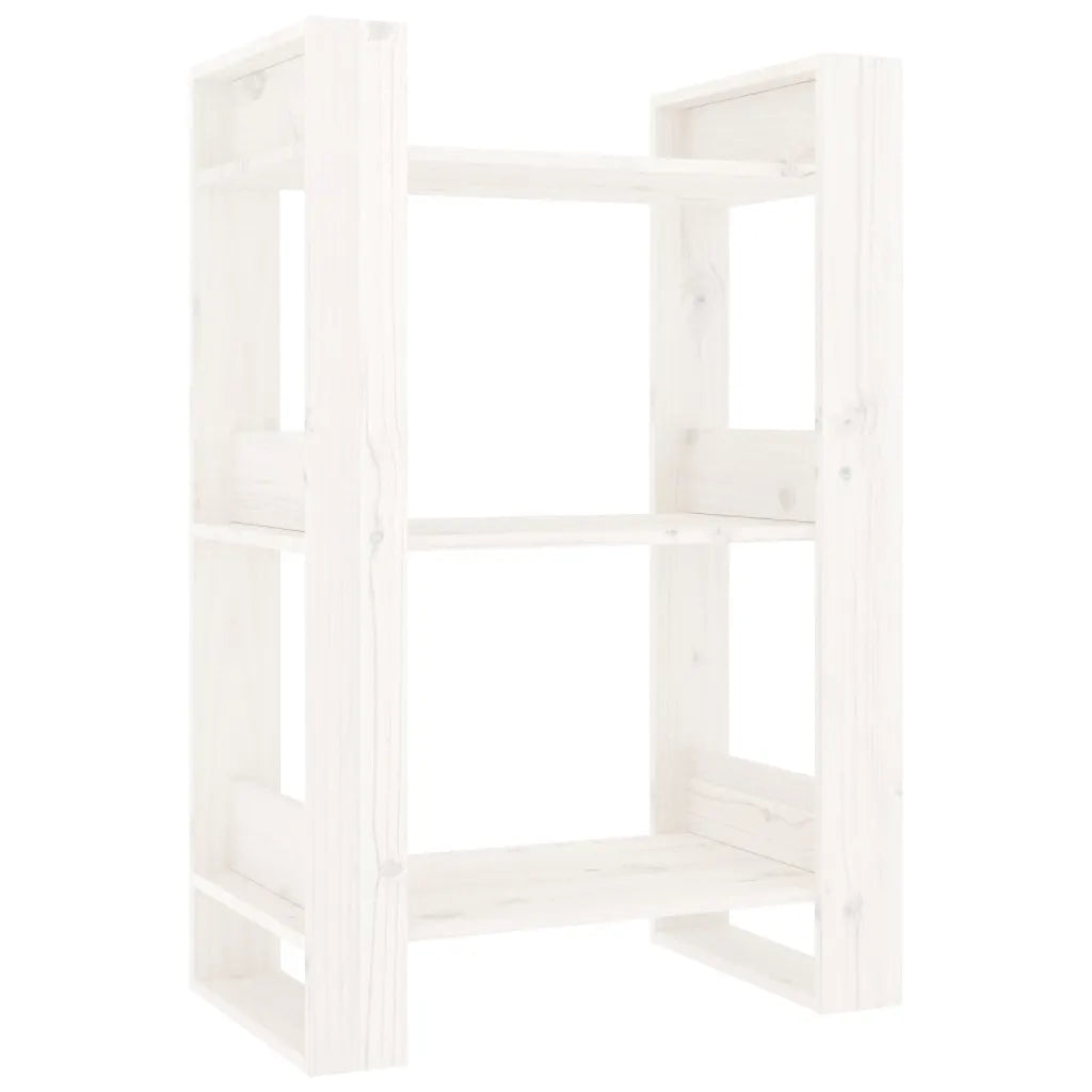 Libreria/Divisorio Bianco 60x35x91 cm in Legno Massello di Pino 813880