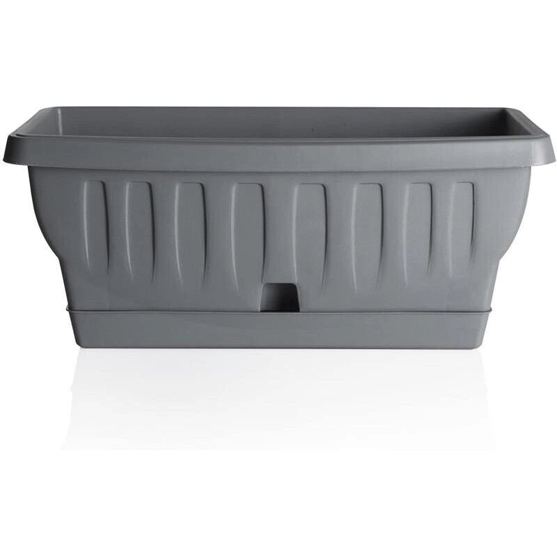 BAMA FIORIERA NATURA IN PLASTICA RETTANGOLARE 30 CM COLORE GRIGIO