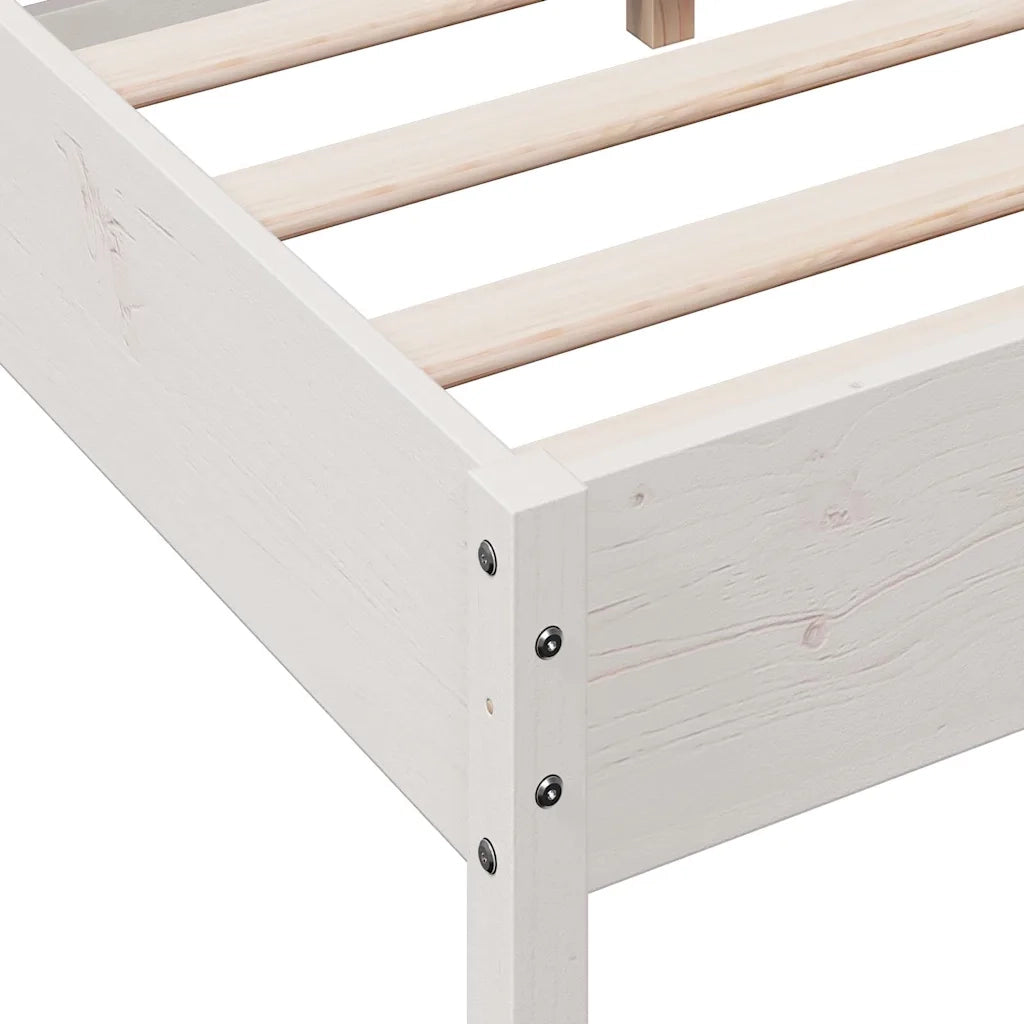 Letto senza Materasso Bianco 150x200 cm Legno Massello di Pino 842747