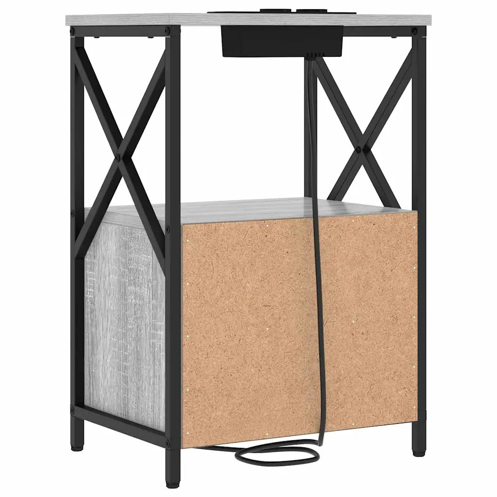 Comodino | Armadio da Notte | Mobiletto da notte con cassetto Grigio Sonoma 40 x 31 x 60 cm