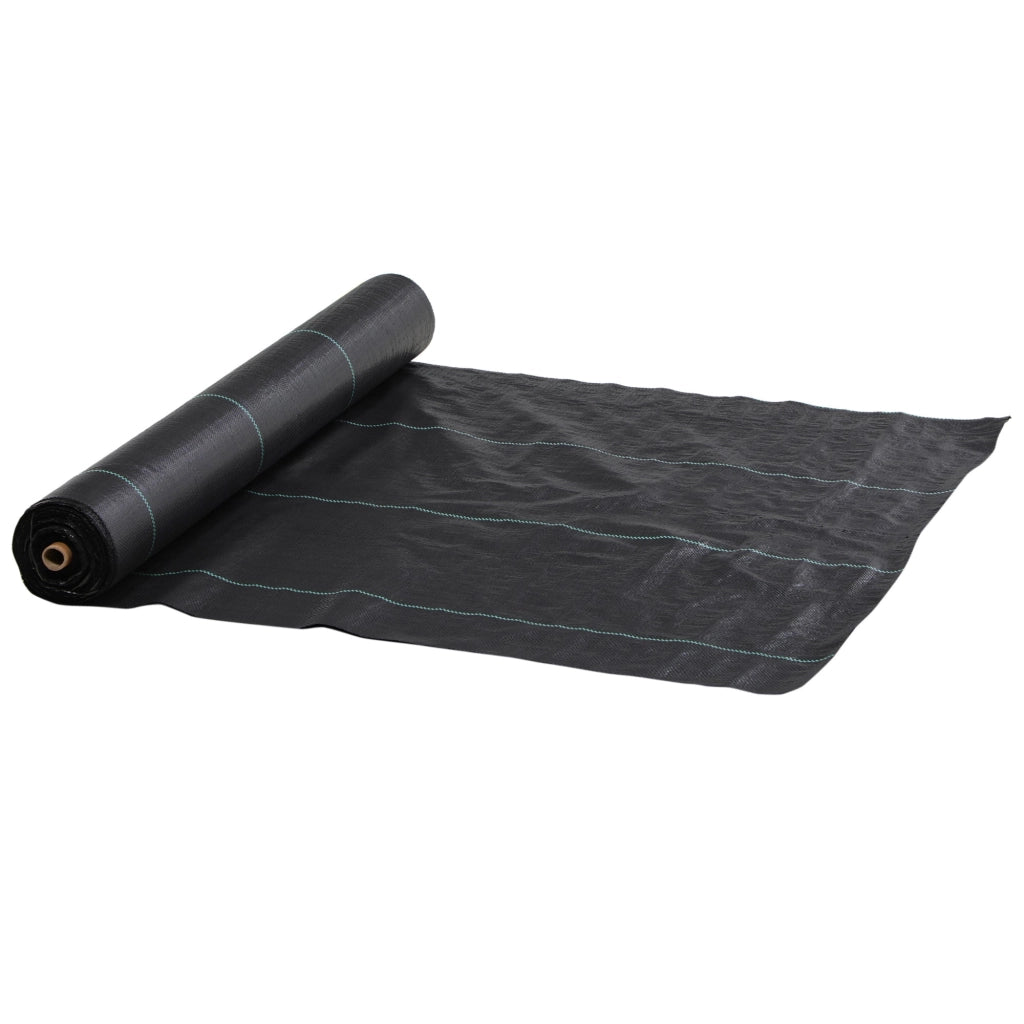 Telo per Pacciamatura 100x2 m Traspirante e Anti-UV in Polipropilene Nero