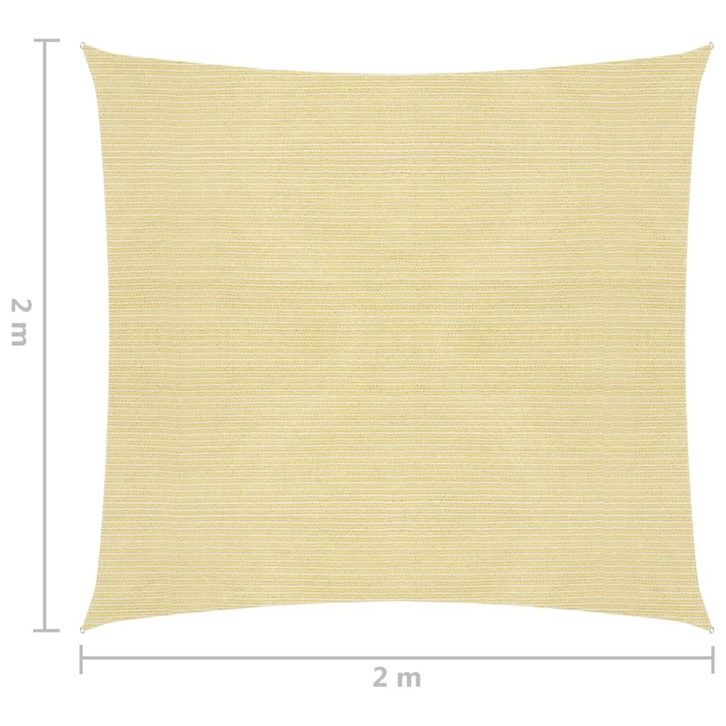 Vela parasole/ombrellone quadrata 2 x 2 m beige in HDPE 02_0009450