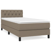 Letto singolo | Letto per adulti | Giroletto a Molle con Materasso Tortora 80x200 cm inTessuto