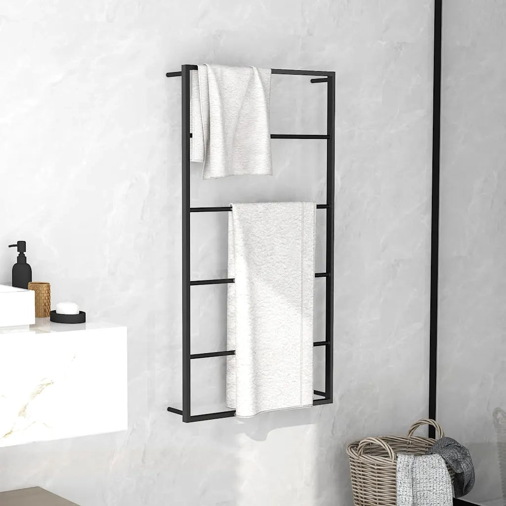 Portasciugamani Nero 60x10x116 cm in Acciaio CFW3614901