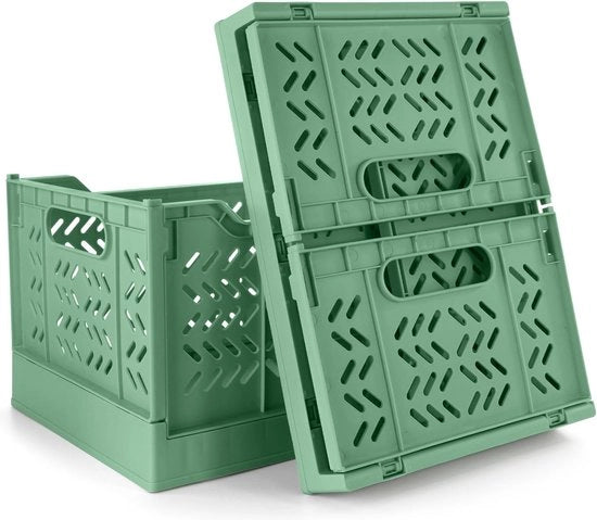 2 grandi cassetti da ripostiglio, cassetti ripiegabili, plastici, cassetti ripiegabili, contenitore da ripostiglio per cucina/ camera da letto dei bambini (verde)