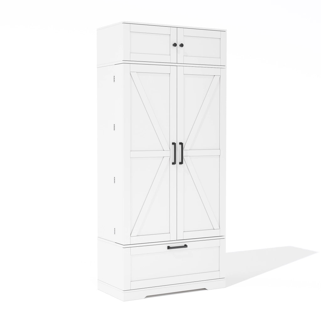Armadio Dispensa da Cucina con Cassetti, Portabottiglie e Ripiani ¨C Xylo ¨C 80x40x180 cm