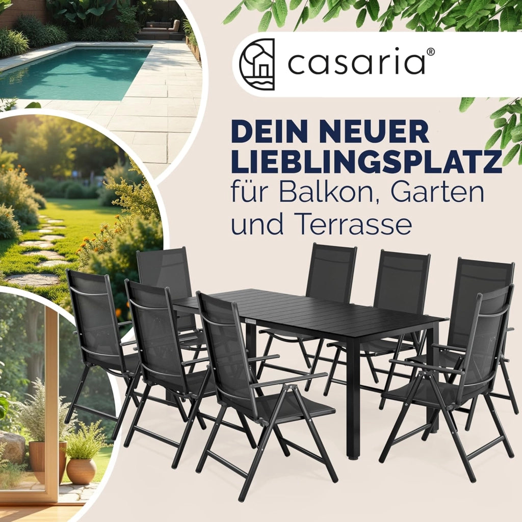 Tavolo e Sedie da Giardino Alluminio 4 +1 Tavolo WPC 80x80 cm Mobili Esterno Grigio