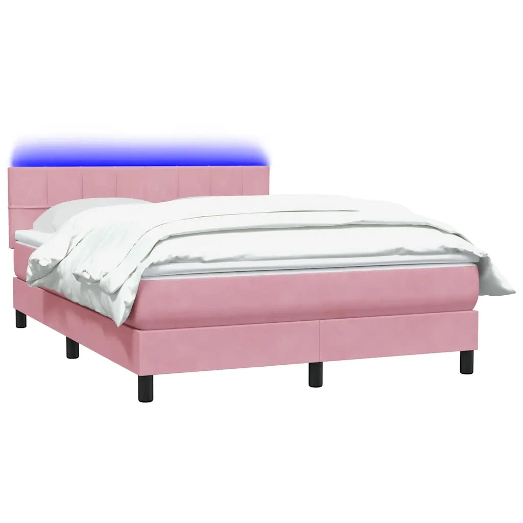 vidaXL Giroletto a Molle con Materasso Rosa 160x210 cm in Velluto
