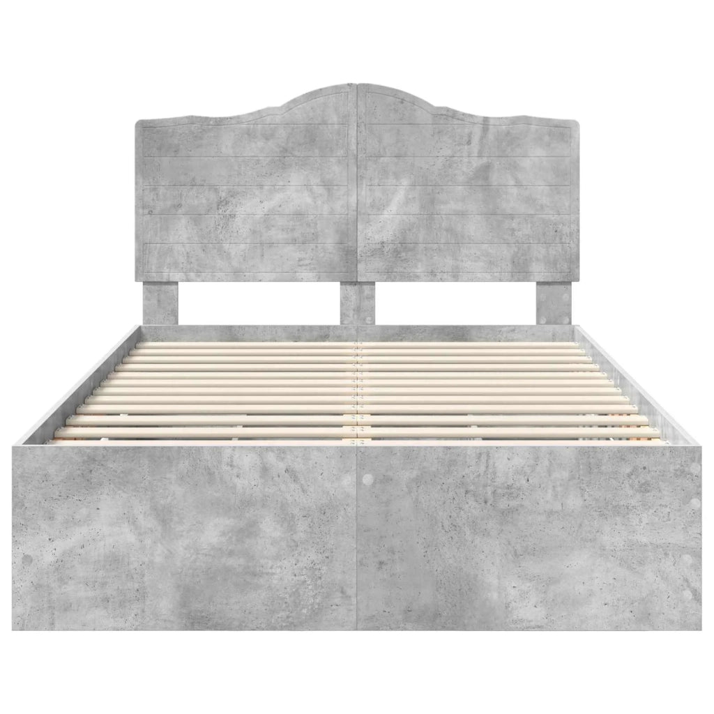 Struttura del letto con cassetto Grigio Cemento 135 x 190 cm