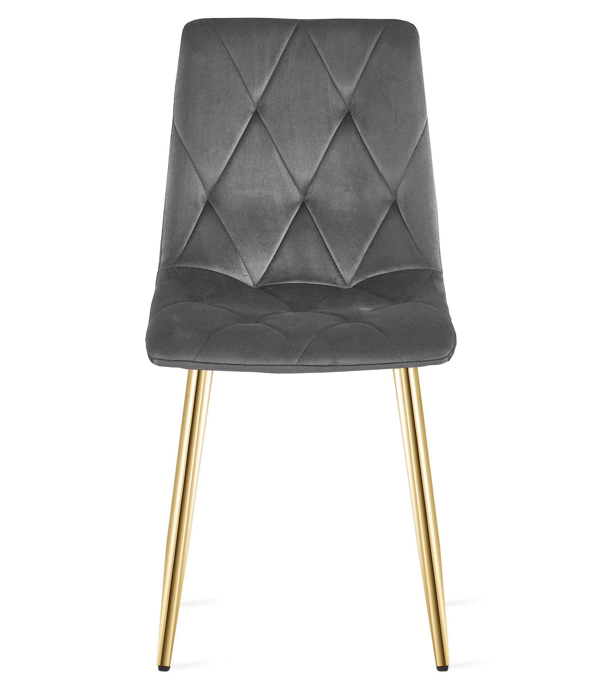 Sedia in velluto VALORA TYRA - Grigio scuro con gambe dorate x 4