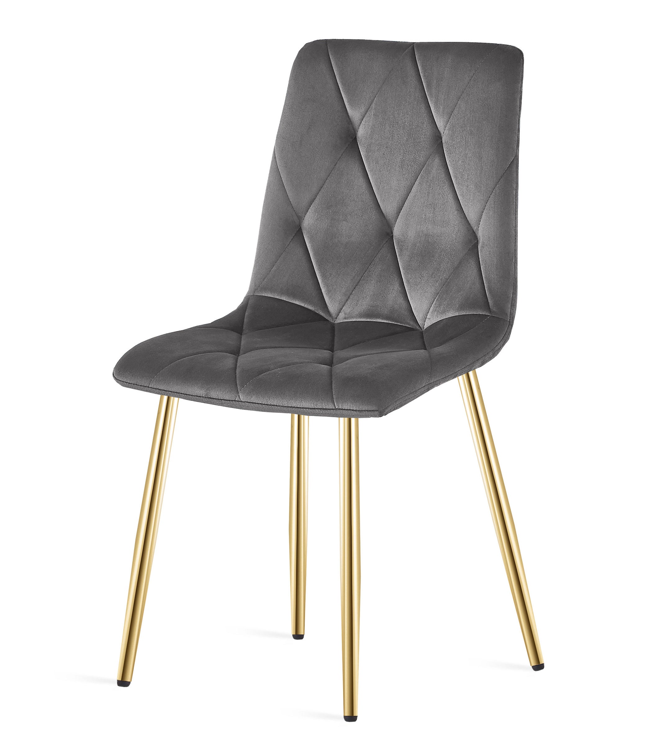 Sedia in velluto VALORA TYRA - Grigio scuro con gambe dorate x 4