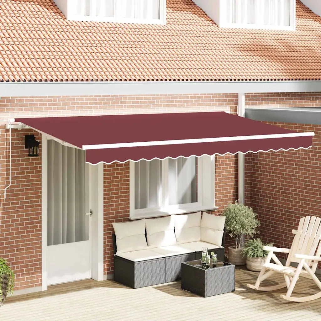 Tenda Retrattile Borgogna 350 x 200 cm Tessuto 3329669