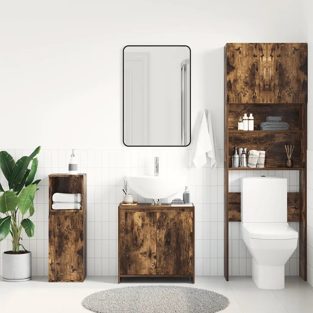Armadietto Bagno Rovere Fumo 60x33x61 cm in Legno Multistrato 826357
