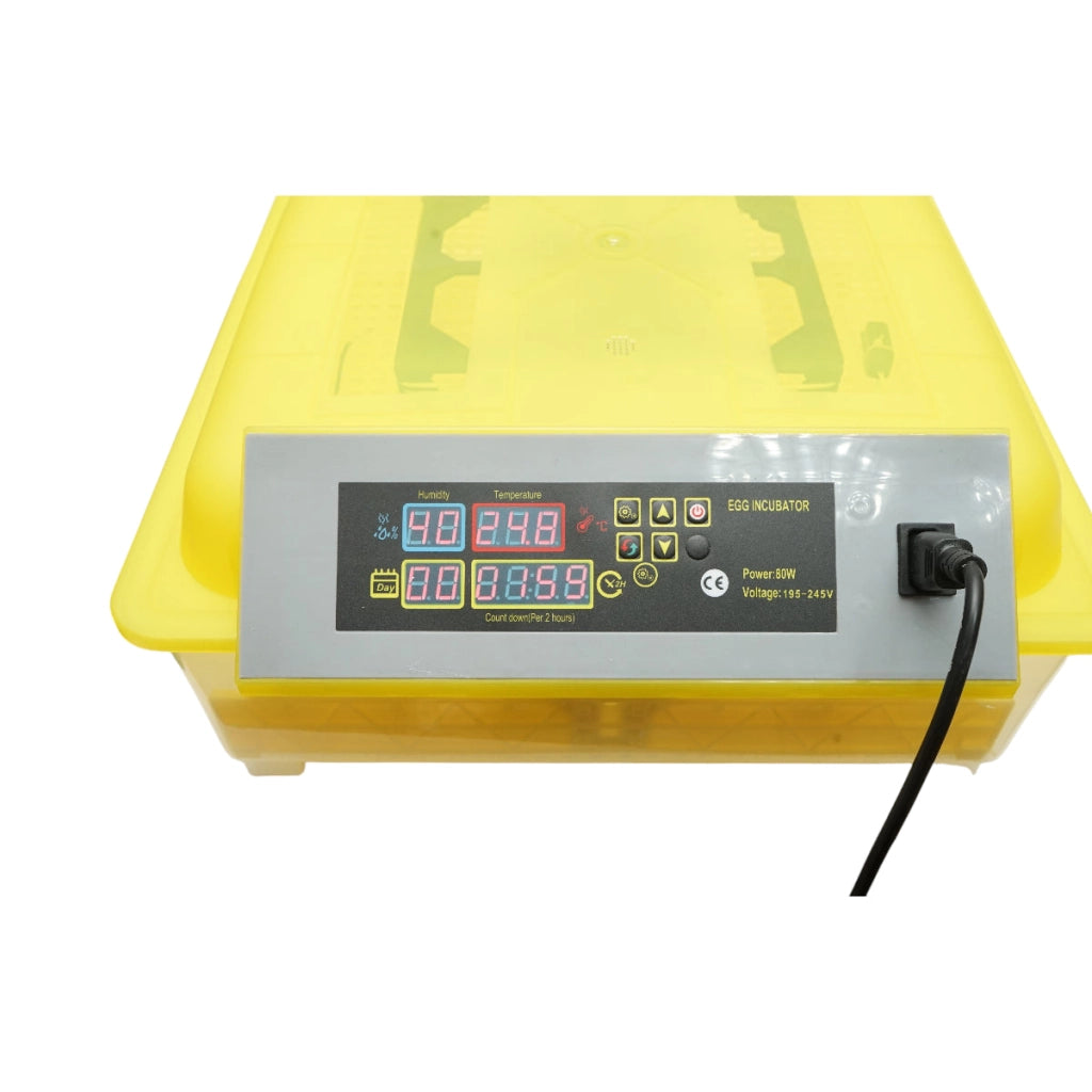 Incubatrice automatica 48 uova 80W, 12V-220V con rotazione automatica, controllo temperatura e umidità, display digitale