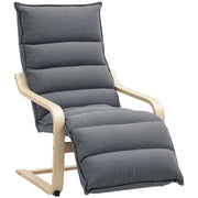Poltrona Relax in Velluto con Poggiapiedi Regolabile ¨C zephmum ¨C Grigio Scuro