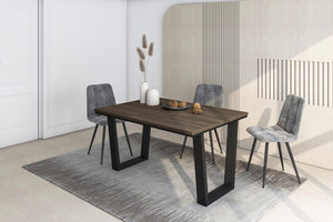 Tavolo da Pranzo, 140x90x74 cm, Per 6 persone, Tavolo Cucina, Rovere scuro