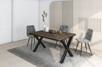 Tavolo da Pranzo, 140x90x74 cm, Per 6 persone, Tavolo Cucina, Rovere scuro