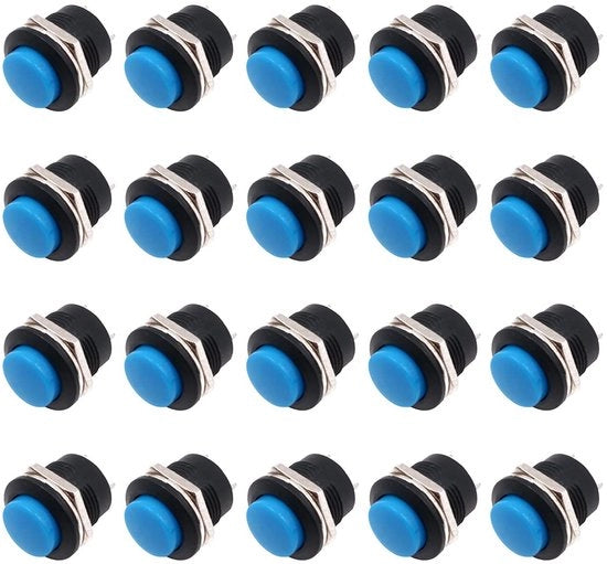 ONF3 - Pulsante - Piccola interruttore rotondo - Autoimpiantabile - Blu - 2Pins - 3A 250V CA - Adatto a diverse applicazioni