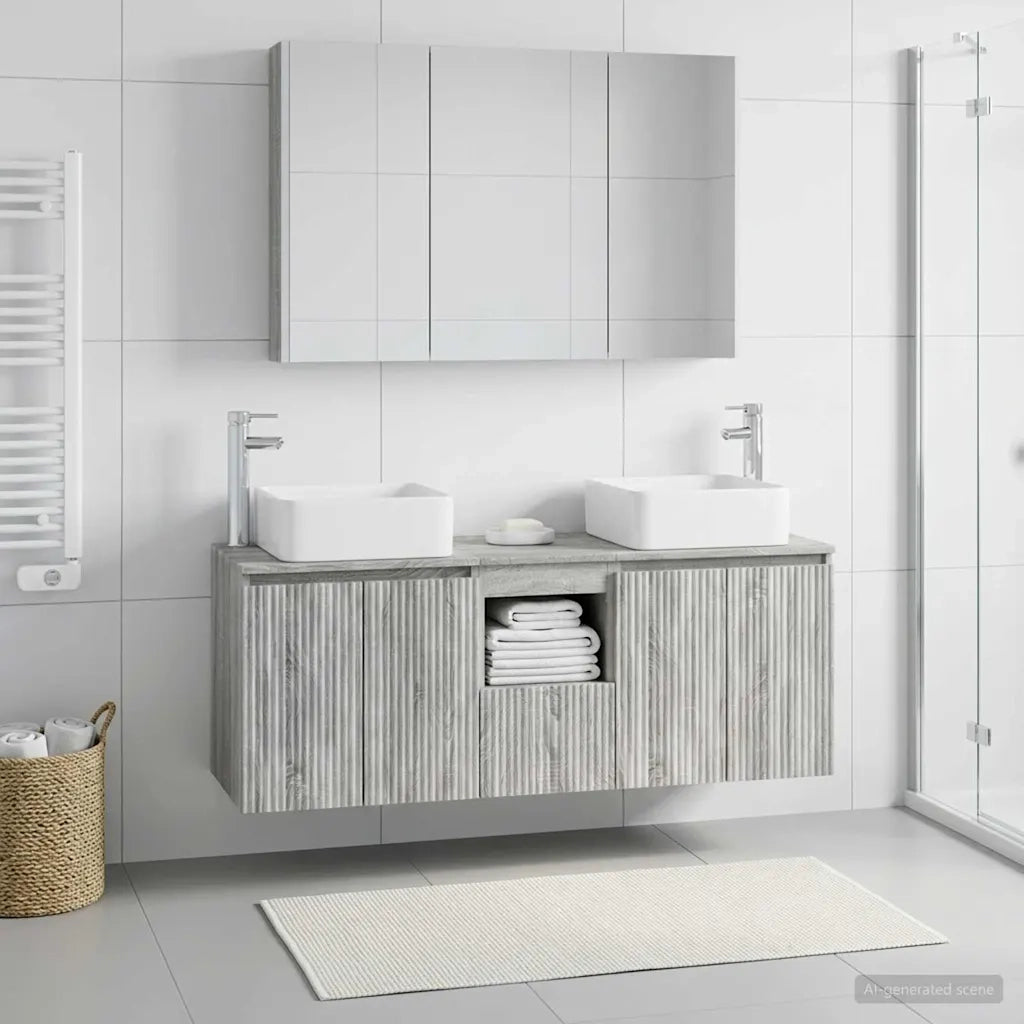 Set di Armadi da Bagno 4 pcs Sonoma grigio Legno ingegnerizzato 3406388