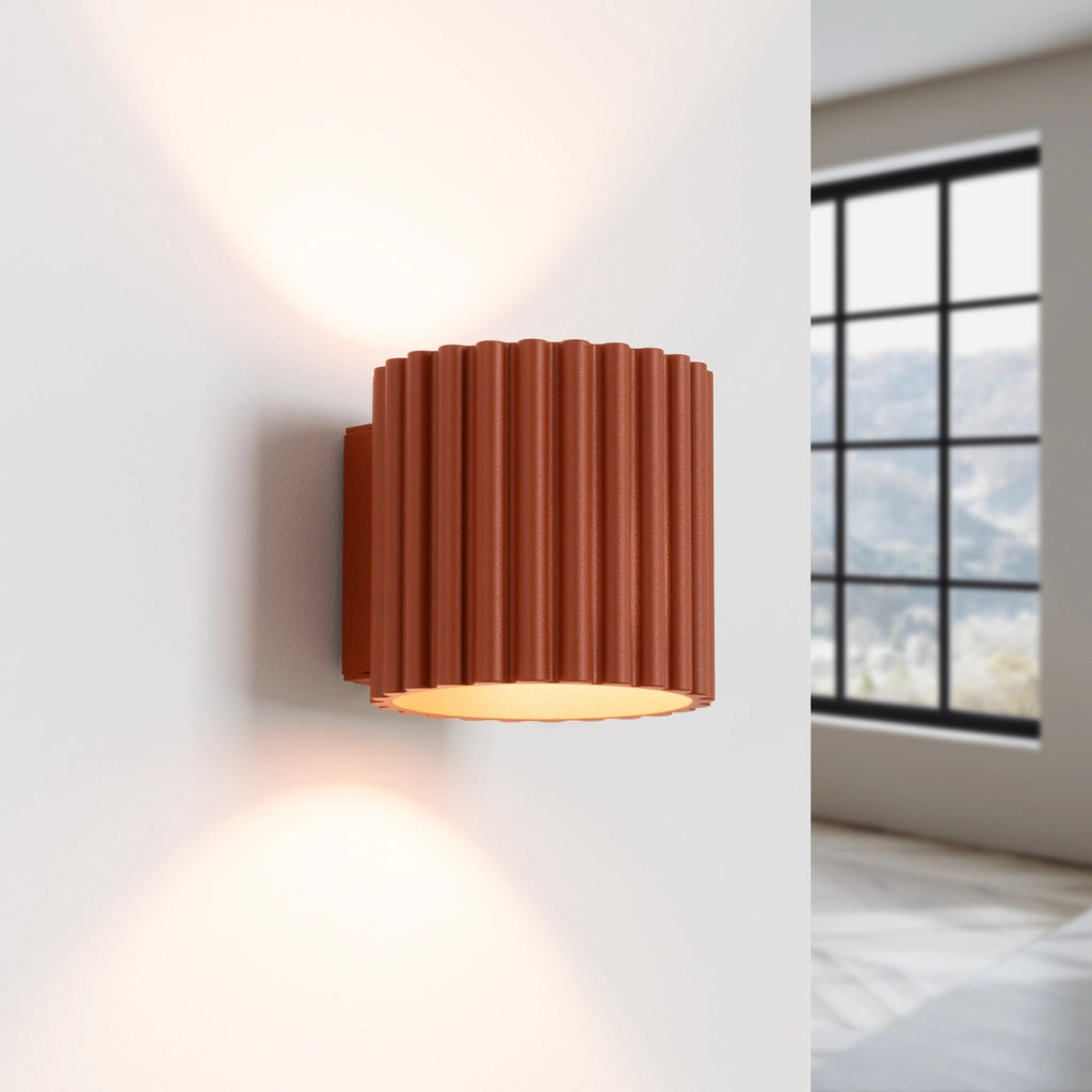 Applique moderna VISTAO Pure Lume ocra rossa 10cm G9 su-giù