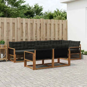 Set di divani da esterno 7 pz Naturale e Nero 3381488