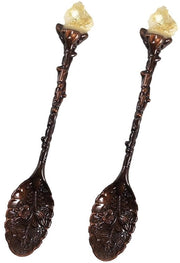 Set di 2 Telescopici - Lepelli Decorativi con Cristallo - Zinco - Lepelli per Dessert - Igiene e Igiene per Igiene
