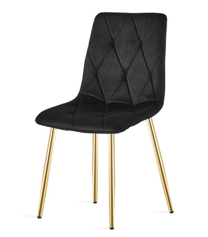 Sedia VALORA TYRA - Elegante velluto nero con gambe dorate x 4