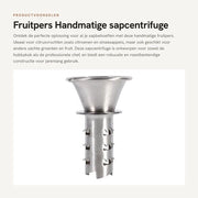 Centrifuga manuale per frutta e verdura - Progettata ergonomicamente - Realizzata in acciaio inossidabile - Utensile da cucina - Adatta per frutta e verdura - Dimensioni compatte - Codice prodotto: [inserire codice prodotto] - Modello: [inserire modello]
