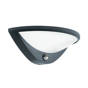 Applique Esterno Moderna Belcreda Alluminio Grigio Policarbonato Bianco Led