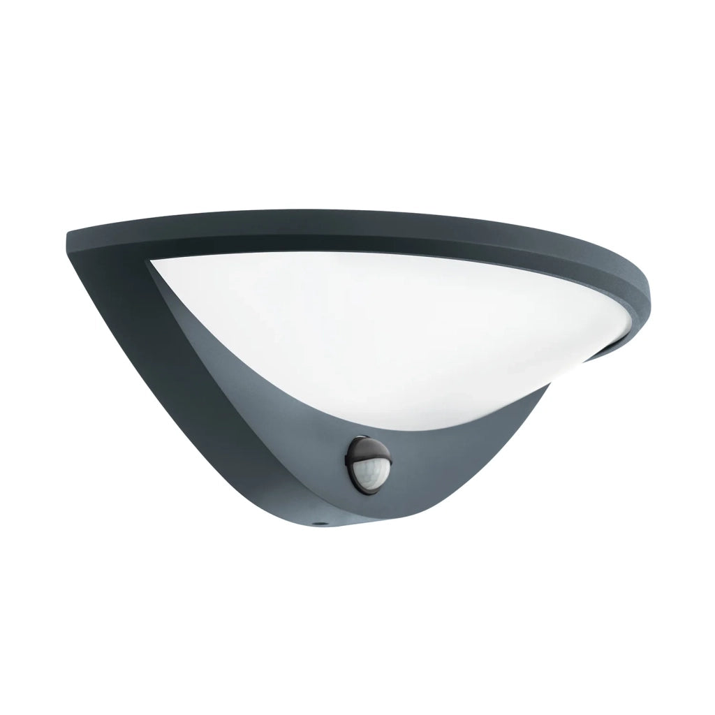 Applique Esterno Moderna Belcreda Alluminio Grigio Policarbonato Bianco Led