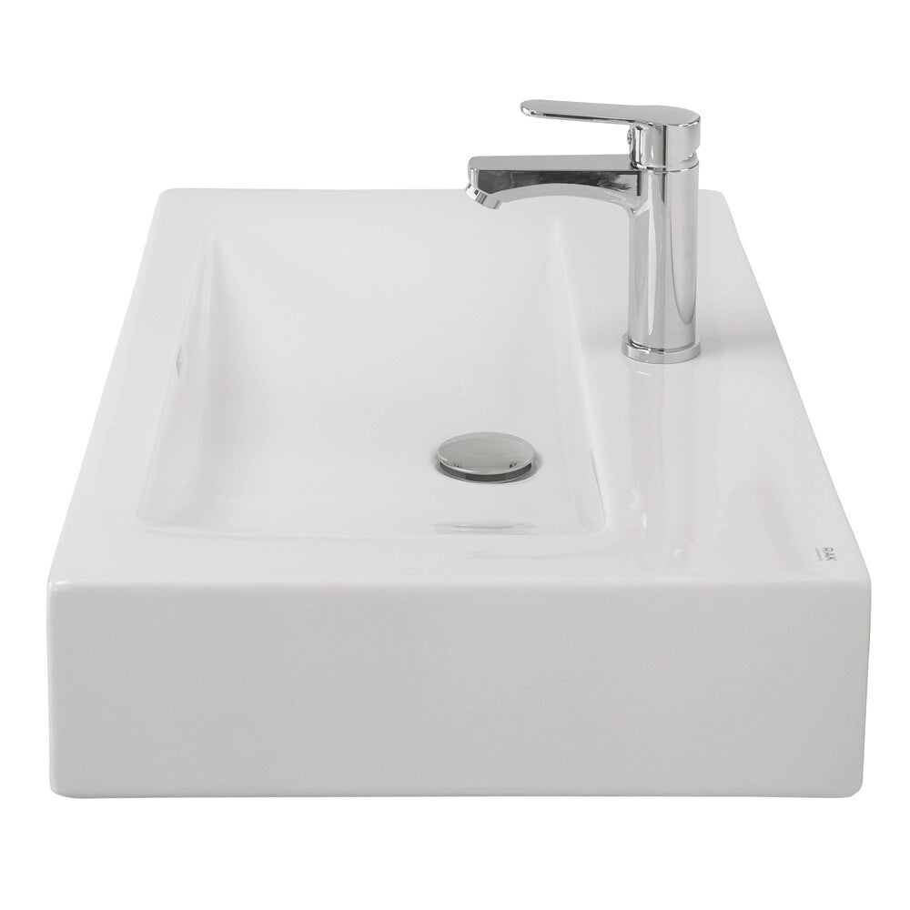 Lavabo da appoggio rettangolare 65x42 cm bianco Rak modello Scoop