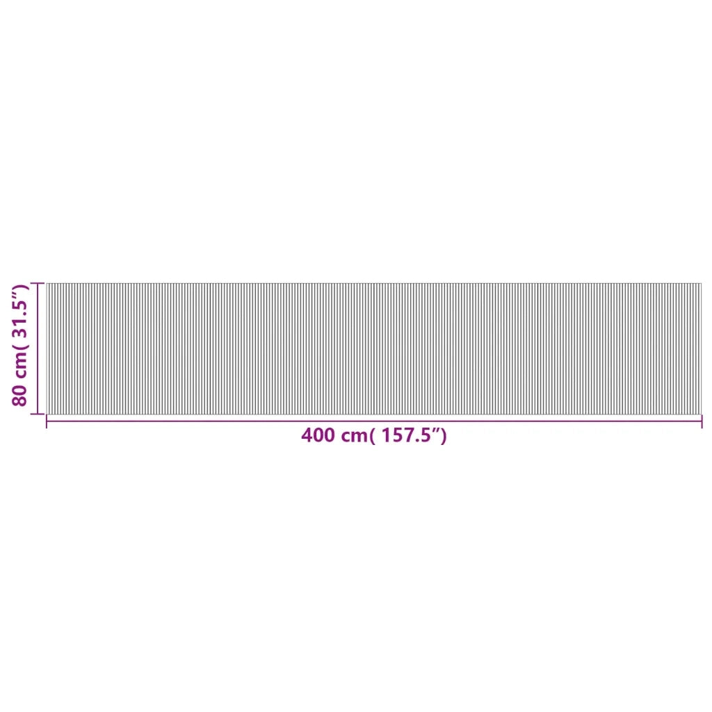 vidaXL Tappeto Rettangolare Natura Chiaro 80x400 cm in Bambù