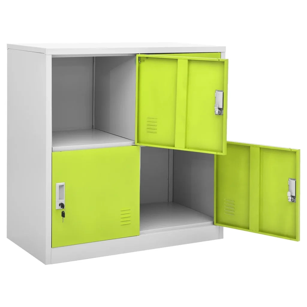 Armadietto moderno per aula con serratura 90 x 45 x 92 cm acciaio grigio 02_0046922