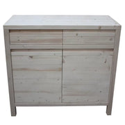 Credenza 2 porte 2 cassetti legno massello di abete grezzo 104x50x95 (3312) - Mobili 2G