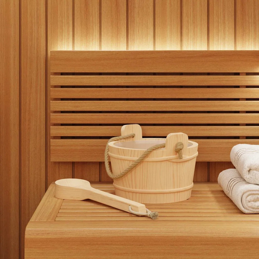 Secchio per Sauna 2 pz Marrone CFW8151739